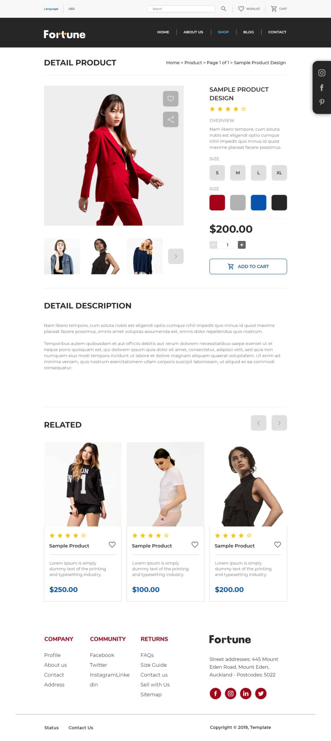 ECommerce Product Page Detail Product